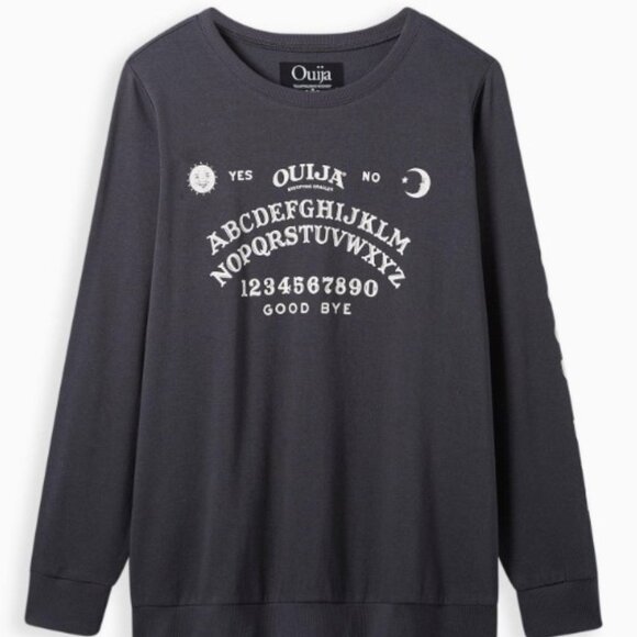 Torrid size 4 (26W) Ouija Board Cozy Fleece Crew Neck Sweatshirt Vintage Black - Picture 1 of 7